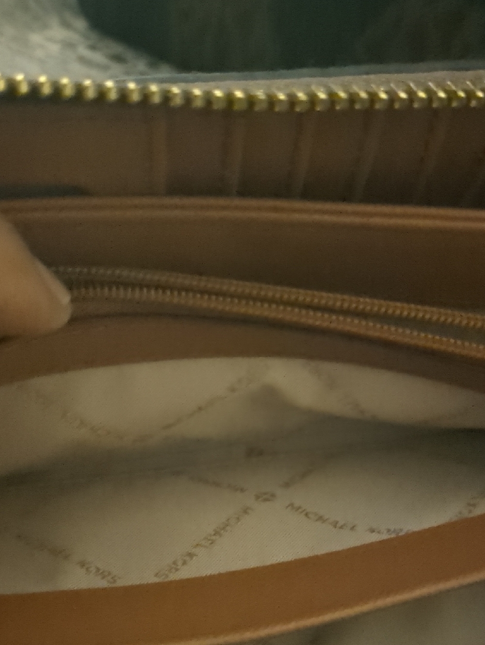 3pc Michael Kors Dark Brown MK Logo Tote with Matching Wallet & Cardholder. - Picture 8 of 9